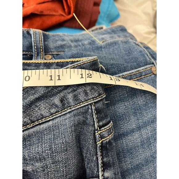 Kancan Jean Skinny Fit Dark Blue Distressed Raw Hem Stretch Jean Women's Size 25 - Picture 3 of 6